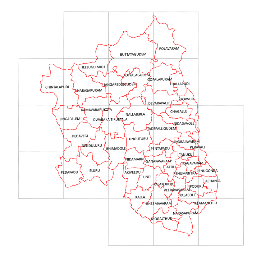 Storm surge inundation map for cyclone with wind speed 